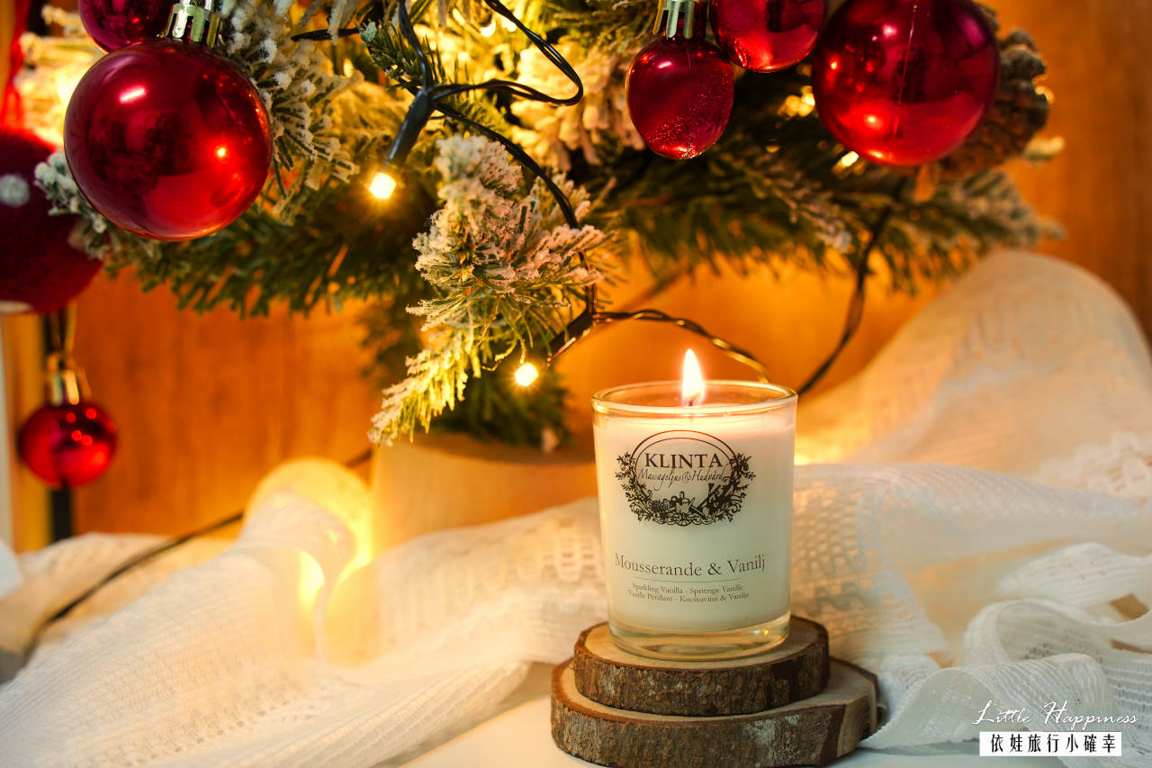 Klinta香氛按摩蠟燭讓你在家做SPA，傳遞瑞典頂級天然蠟燭的幸福感，木質調或香檳氣味都適合當作聖誕禮物