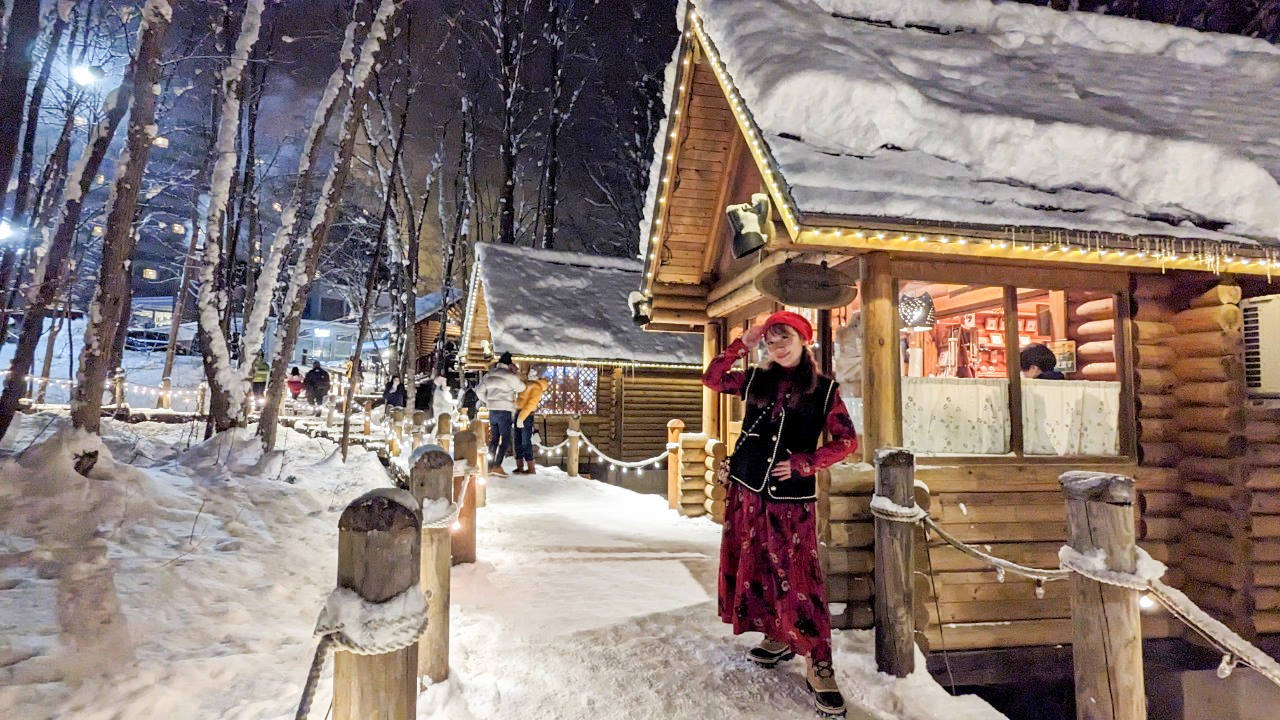 森林精靈露台，北海道新富良野冬天的免費景點，好夢幻的雪地中的聖誕村，糖霜薑餅屋好浪漫
